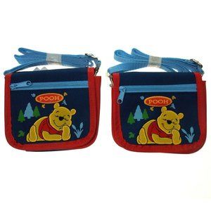 Disney Winnie The Pooh Crossbody Kids Girls Mini Coin Purse Bag Strap Lot 2 Gift
